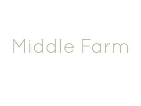 Middle farm logo. Middle farm in light green writing