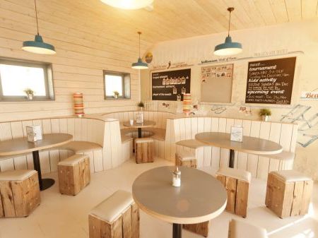 Inside the dining area of the barefoot cafe