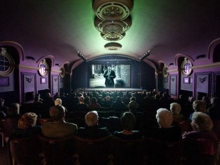 Inside Hailsham pavilion theatre cinema whilst a film is being shown