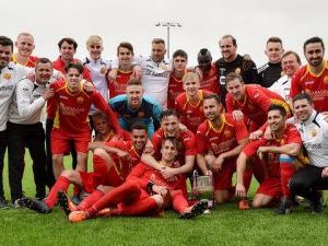 A picture of the Men's football team at Newhaven Football Club.