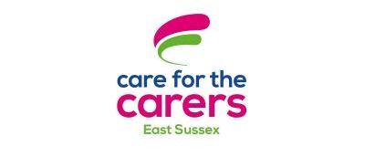 Care for the Carers logo in words of pink, green and blue