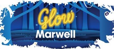 Poster in blue and white for Glow Marwell