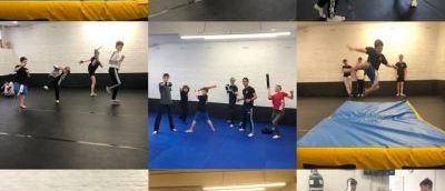 six pictures of children practicing martial arts